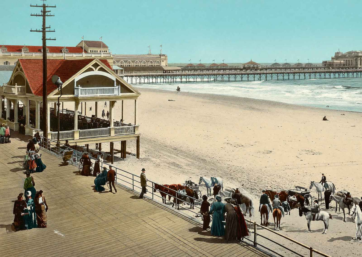 The Beach Atlantic City NJ in 1901 vintage print