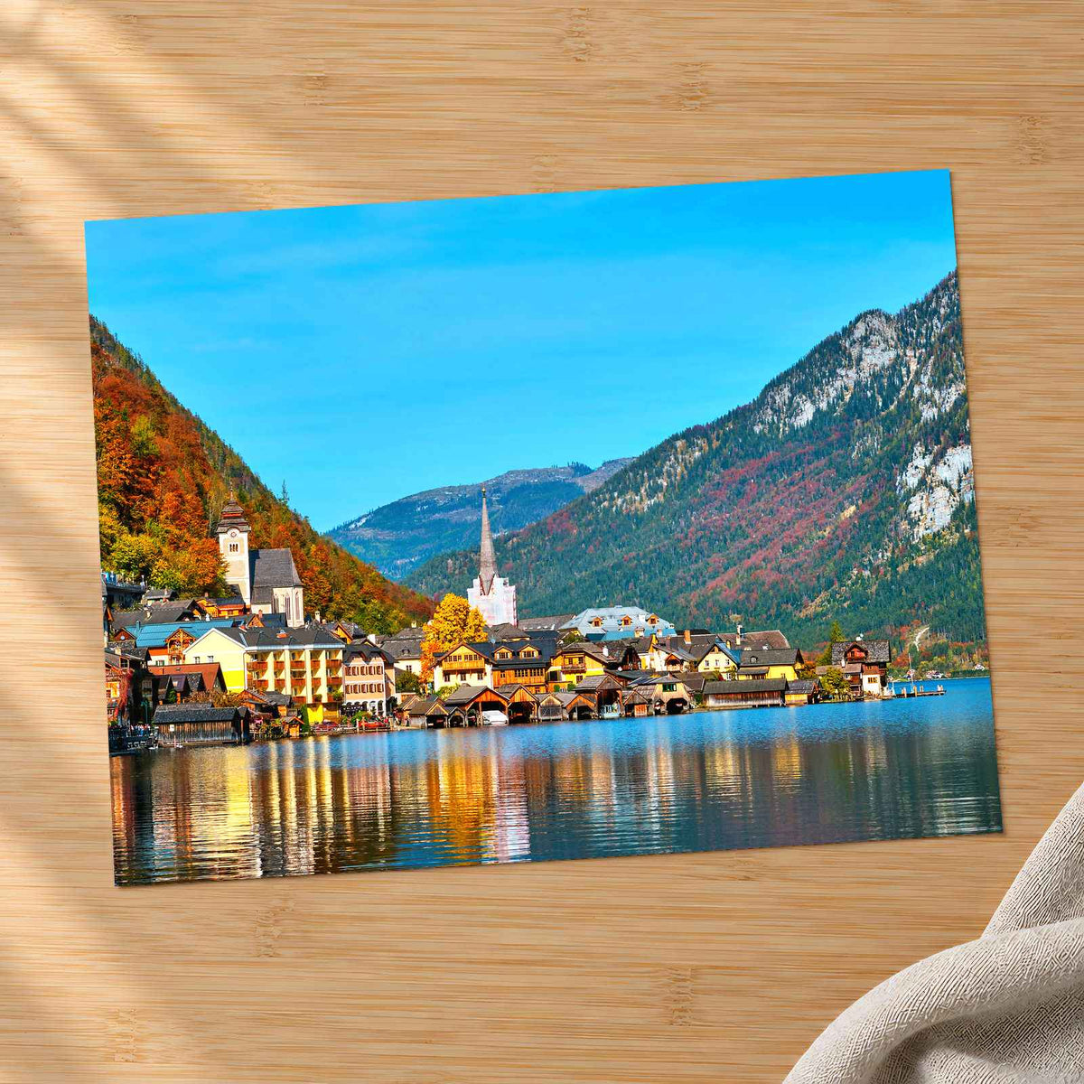 Hallstatt Village, Hallstatter See Lak, Alps Photo Print Wall Decor