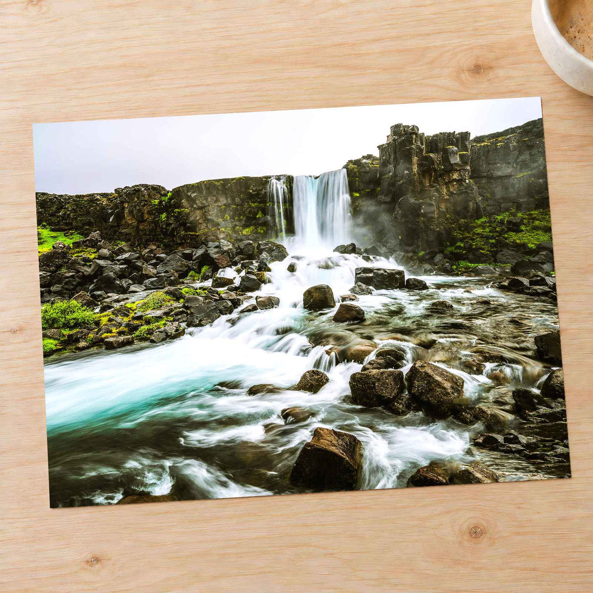 Oxararfoss Waterfall in Iceland Photo Print Wall Decor