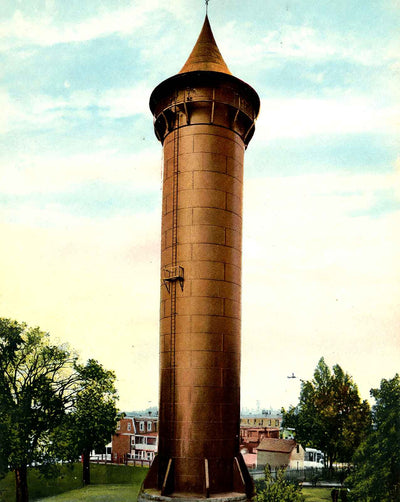 Stand Pipe, Lancaster, PA in 1907 vintage print