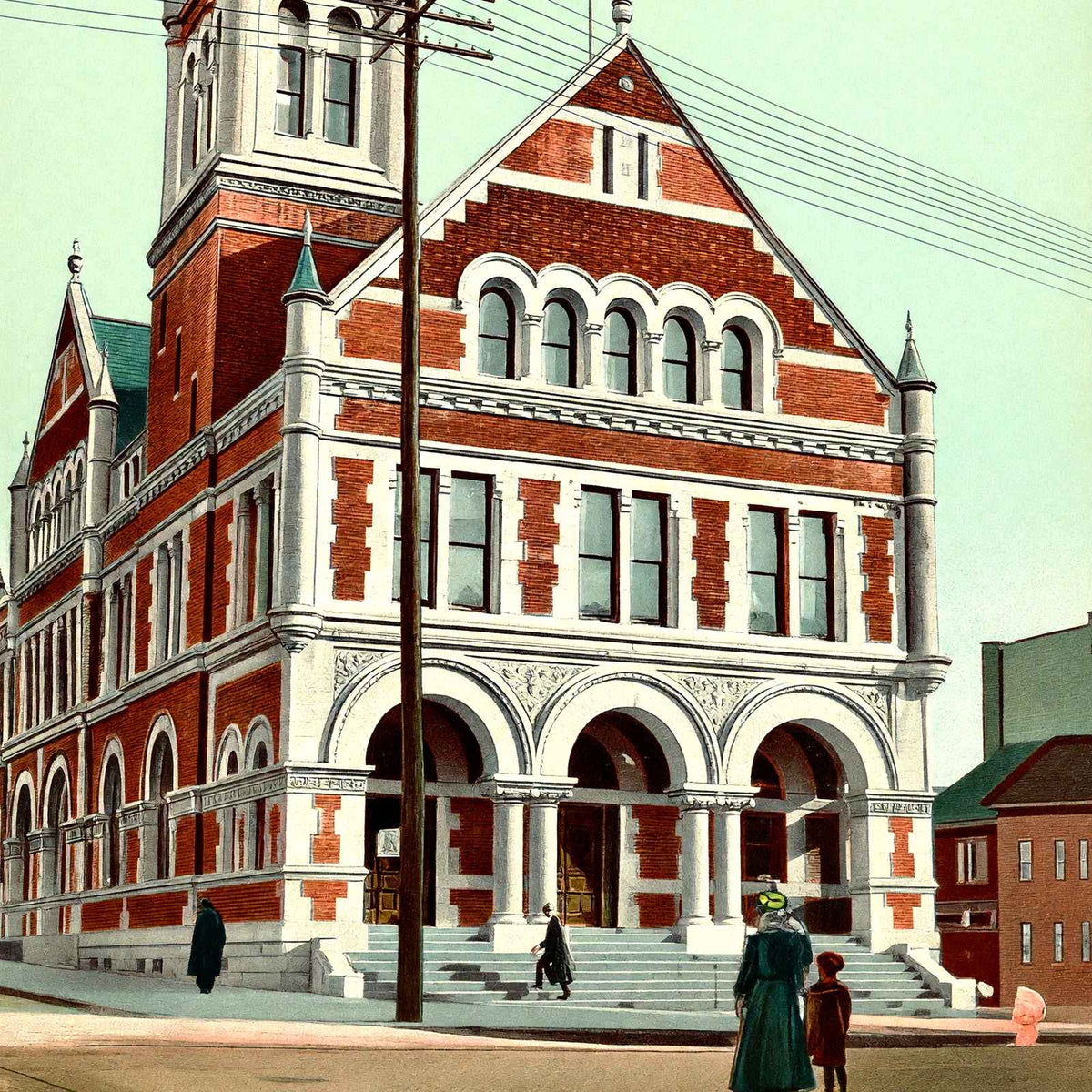 Post Office, Reading, PA in 1907 vintage print