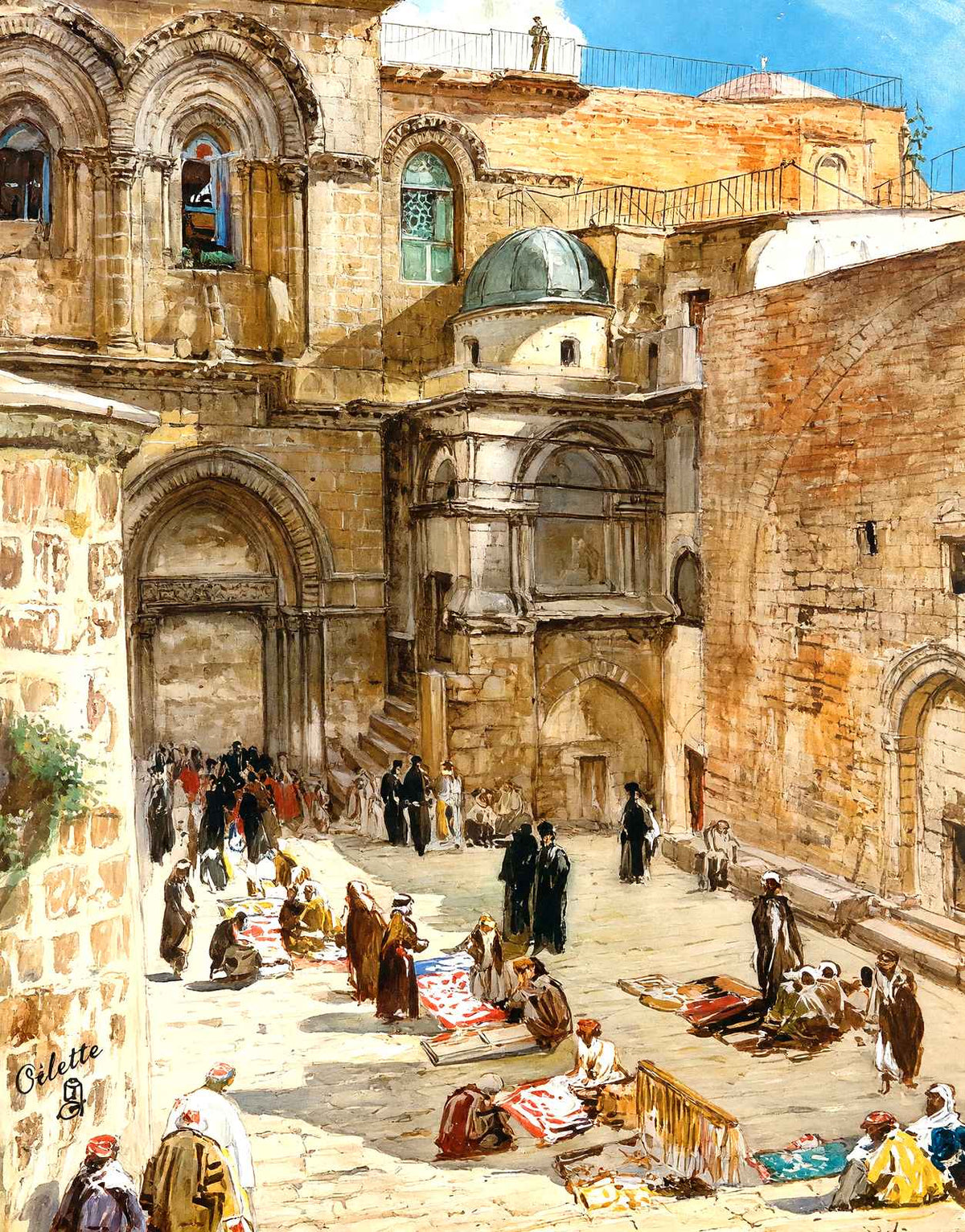 Forecourt of Holy Sepulchre, Jerusalem art print