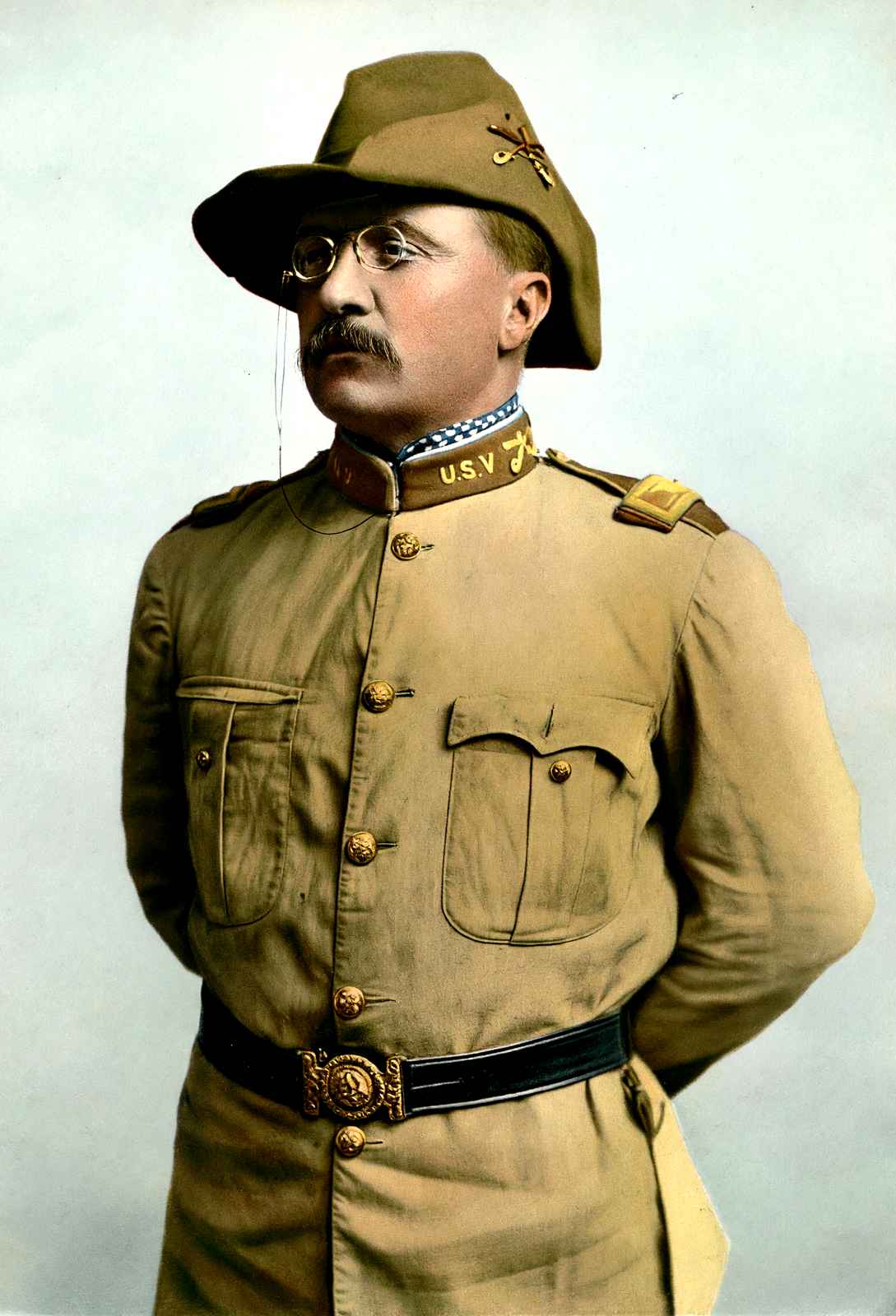 Theodore Roosevelt as a Rough Rider in 1906 vintage print