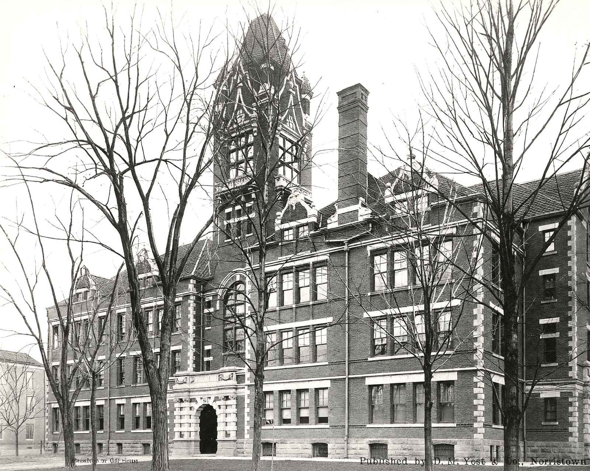 Norristown High School, PA in 1905 vintage photo print