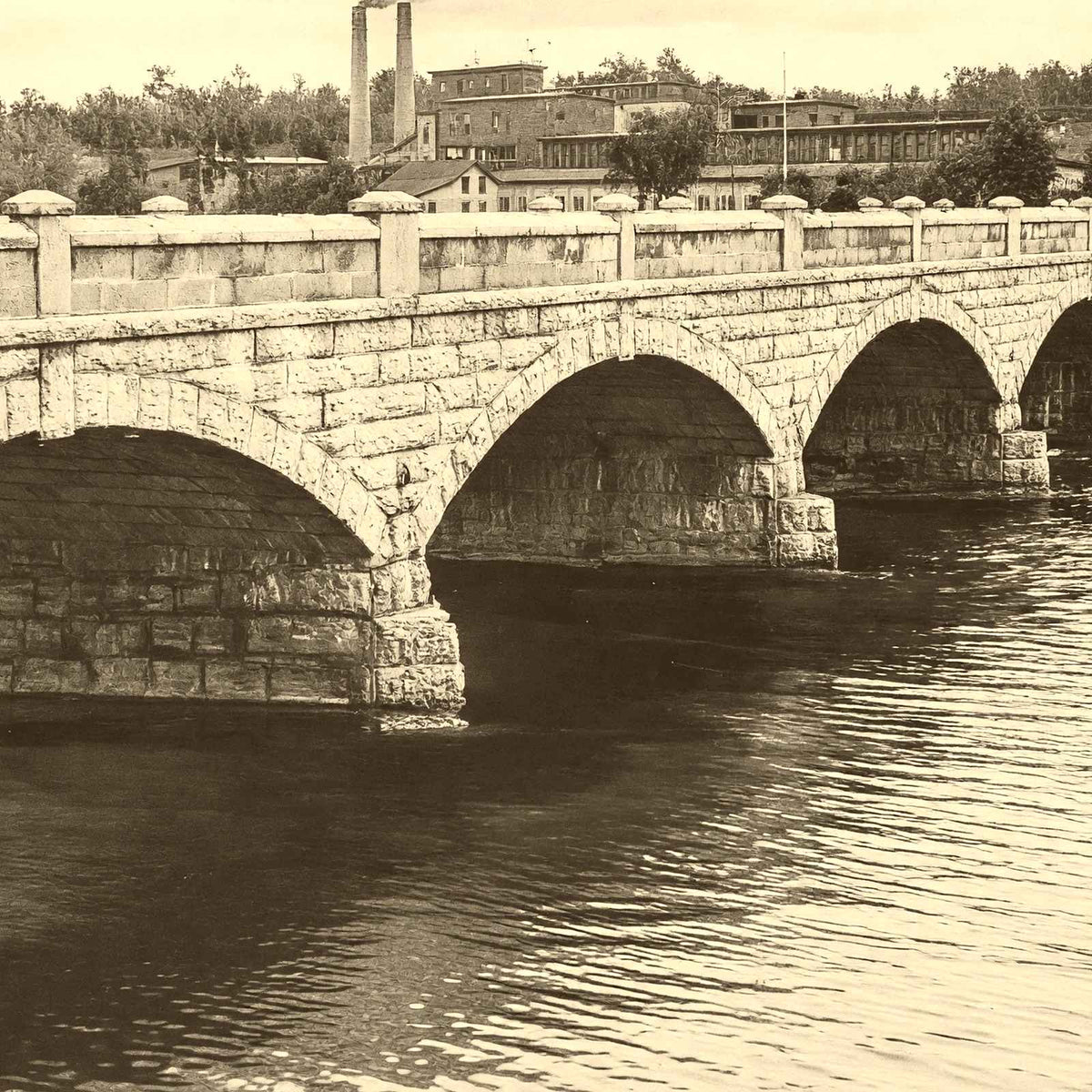 Historic John St Bridge, Appleton WI in 1905 vintage photo print