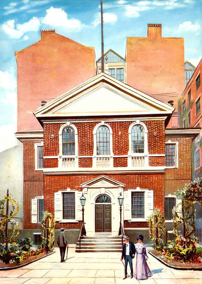 Carpenters Hall, Philadelphia PA in 1907 vintage print