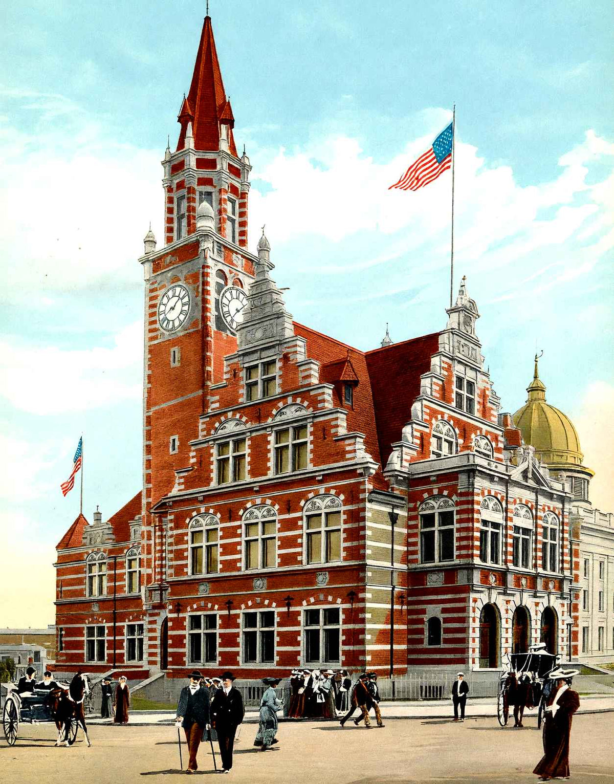 Post Office, Paterson, NJ in 1905 vintage print