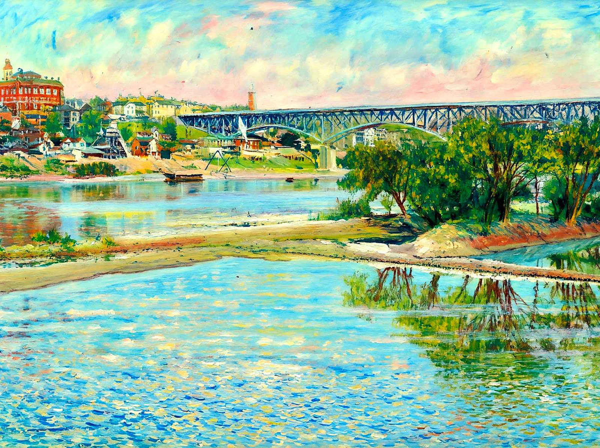 Tennessee River Bridge & Court House, TN 1907 art print