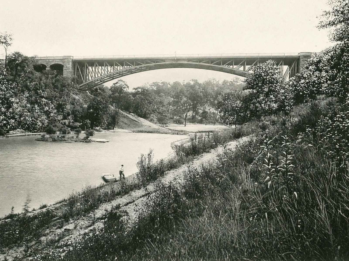 Panther Hollow Bridge, Pittsburgh PA 1907 vintage print