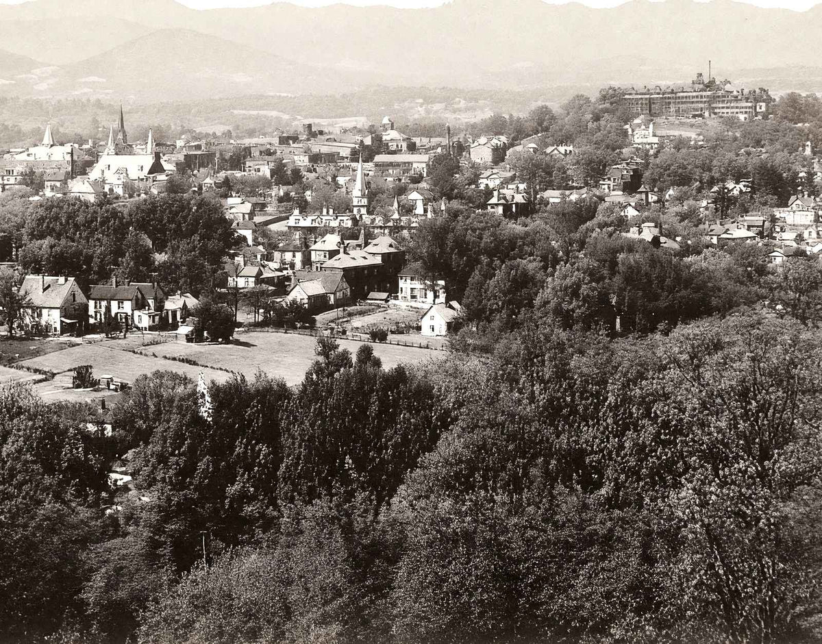 Bird's Eye View, Asheville NC in 1907 restored photo print