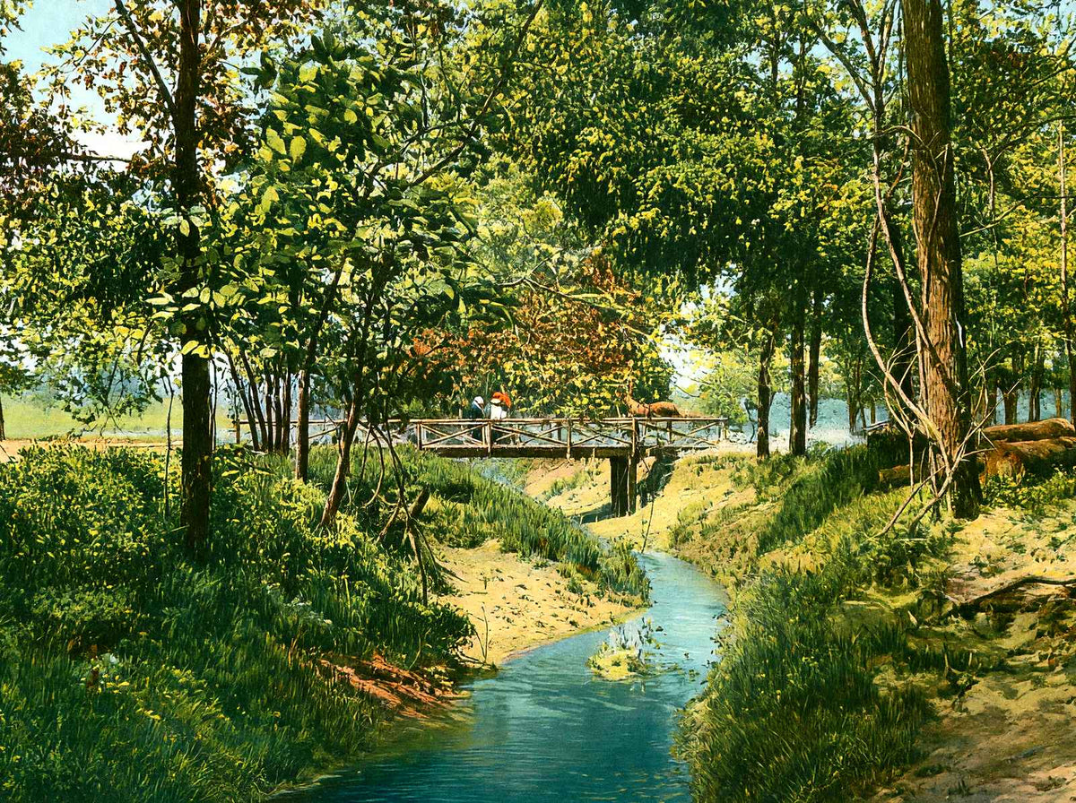 Overton Park, Memphis, TN in 1905 vintage print