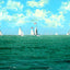 Yachting, Atlantic City, NJ in 1901 vintage print