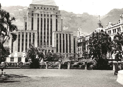Hong Kong & Shanghai Bank, Hong Kong in 1949 restored photo print