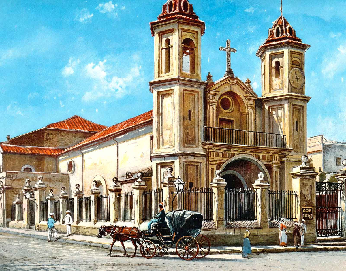 Christ Church, Havana, Cuba in 1913 vintage print