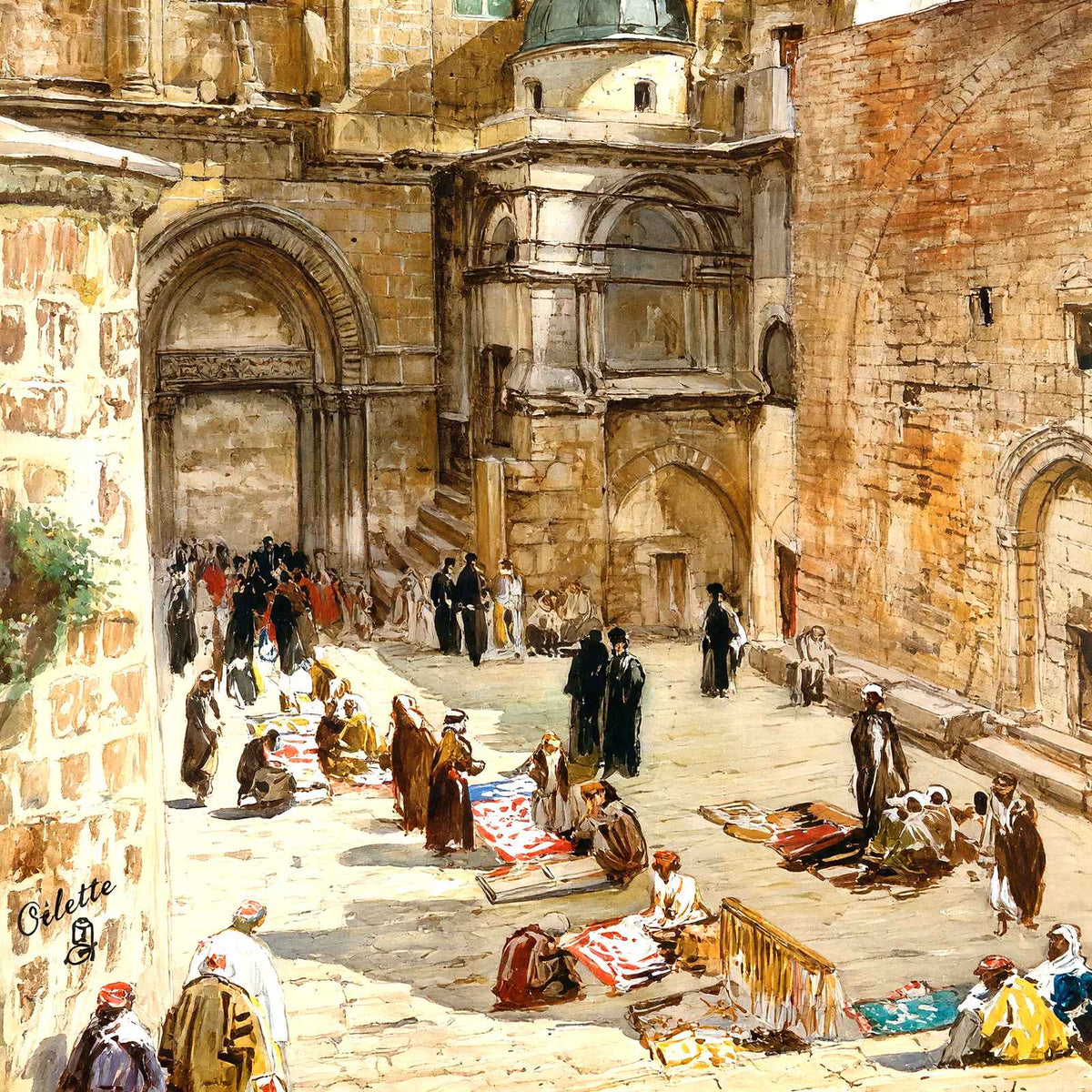 Forecourt of Holy Sepulchre, Jerusalem art print