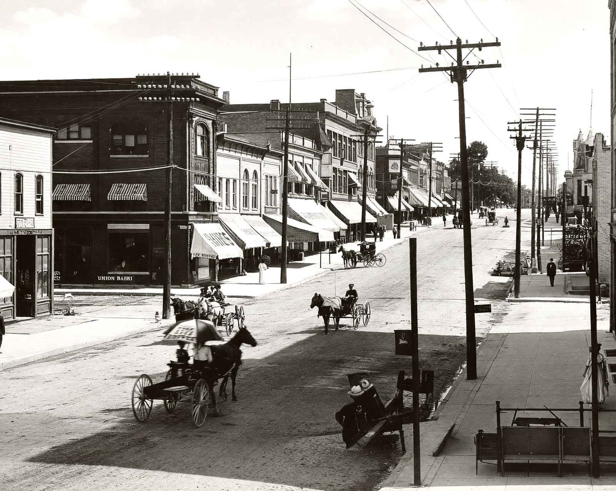 Main Street Looking East, Stoughton WI, WI restored photo print