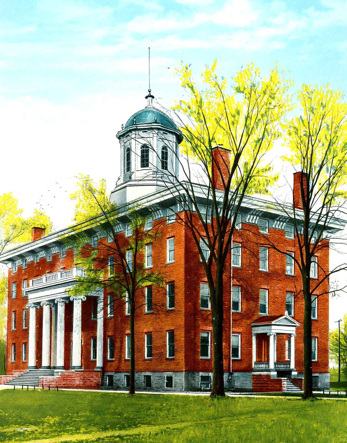 Lawrence University, Appleton, WI in 1905 vintage print