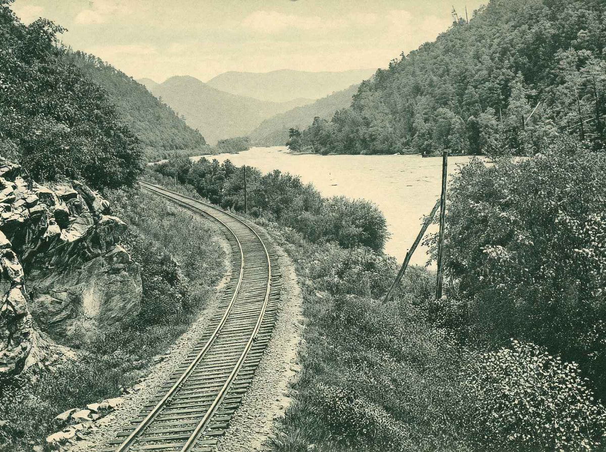 French Broad River Below Asheville, NC (1905) vintage print