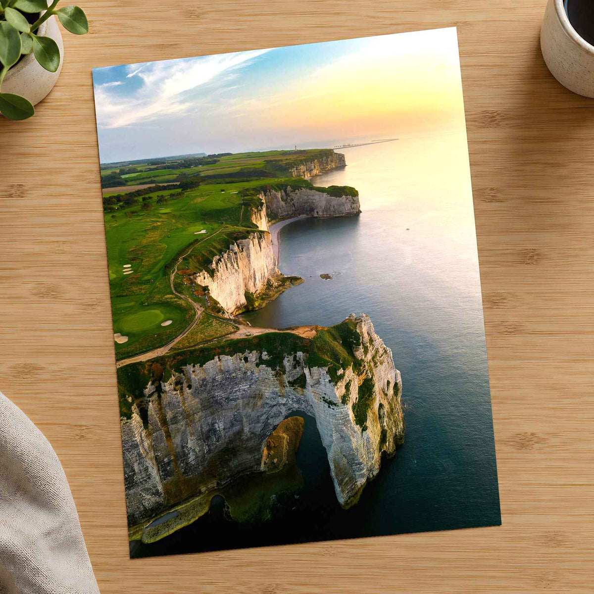 Golf Course Near the Ocean in Étretat, France by Mikita Chyrkun Photo Print Wall Decor