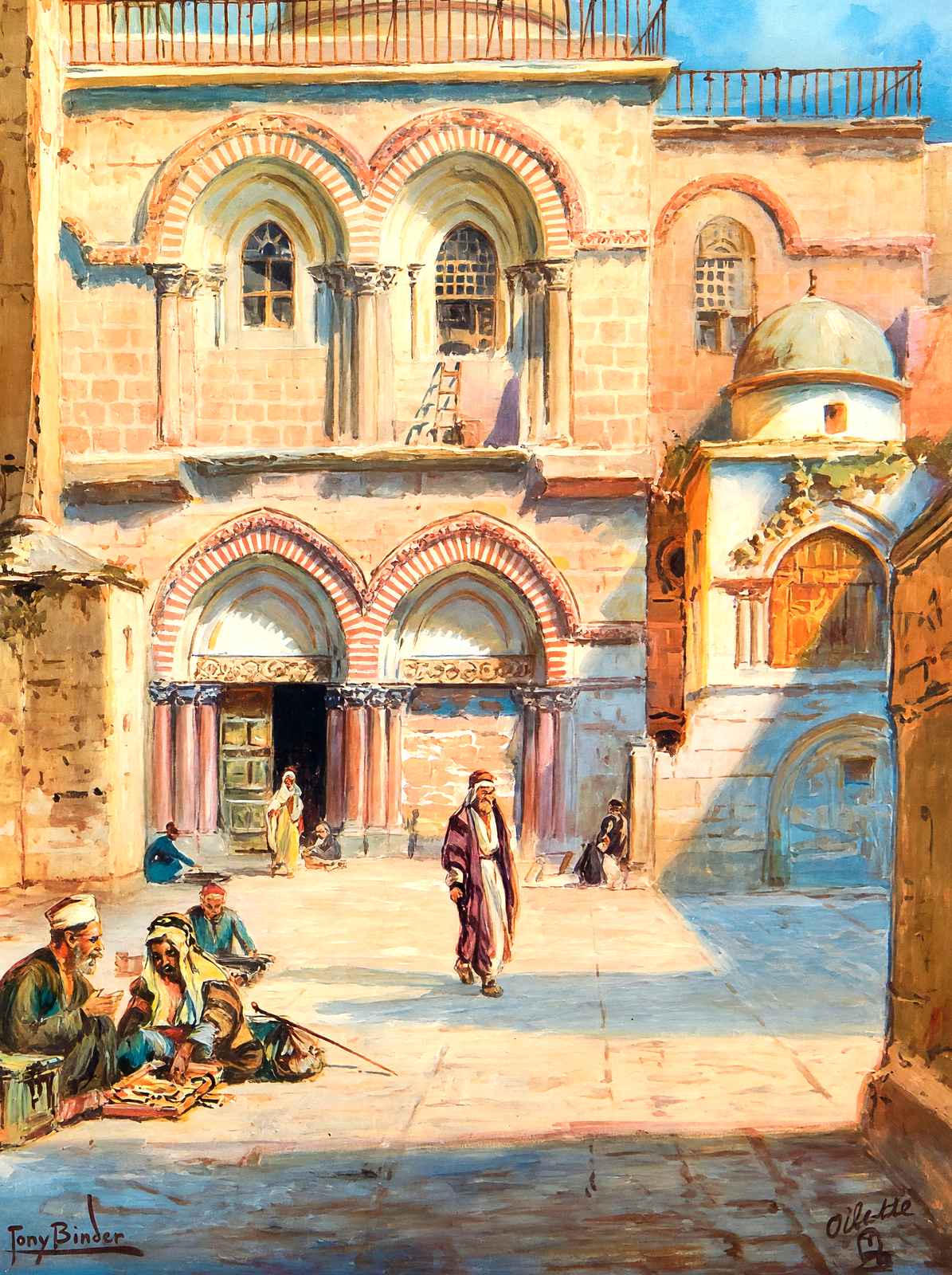Entrance to Holy Sepulchre, Jerusalem painting