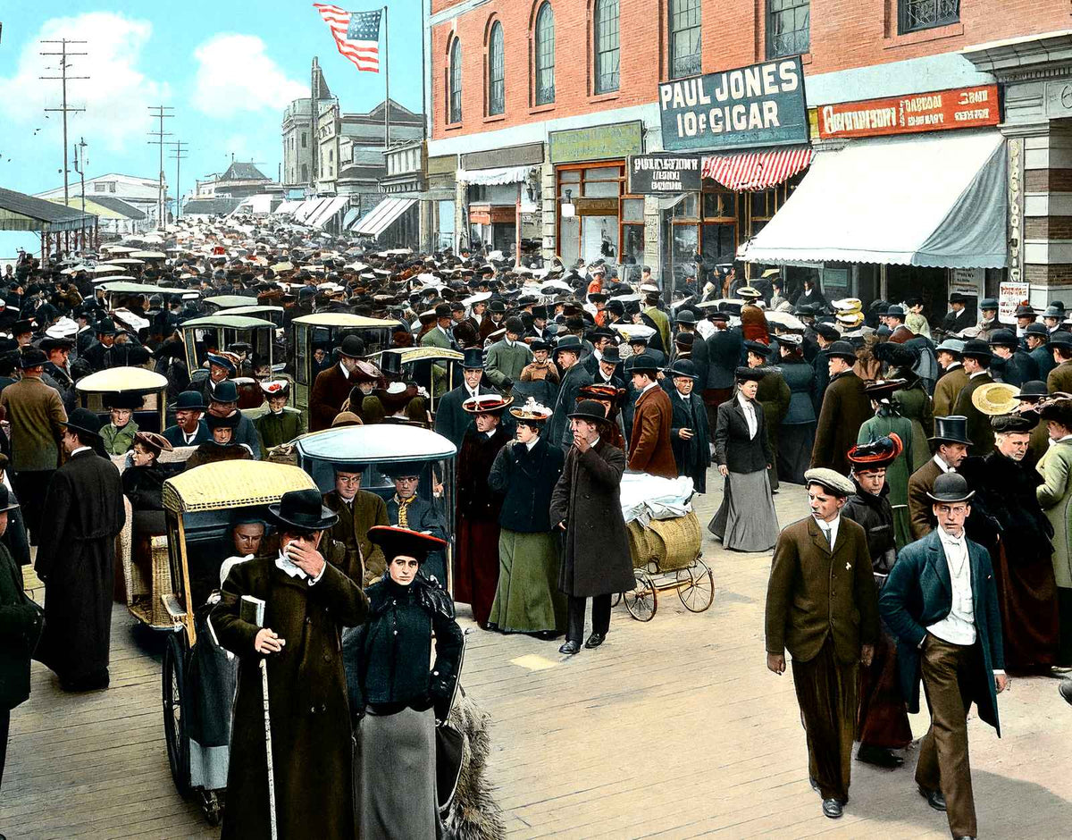 Easter Sunday on Boardwalk, Atlantic City, NJ vintage print