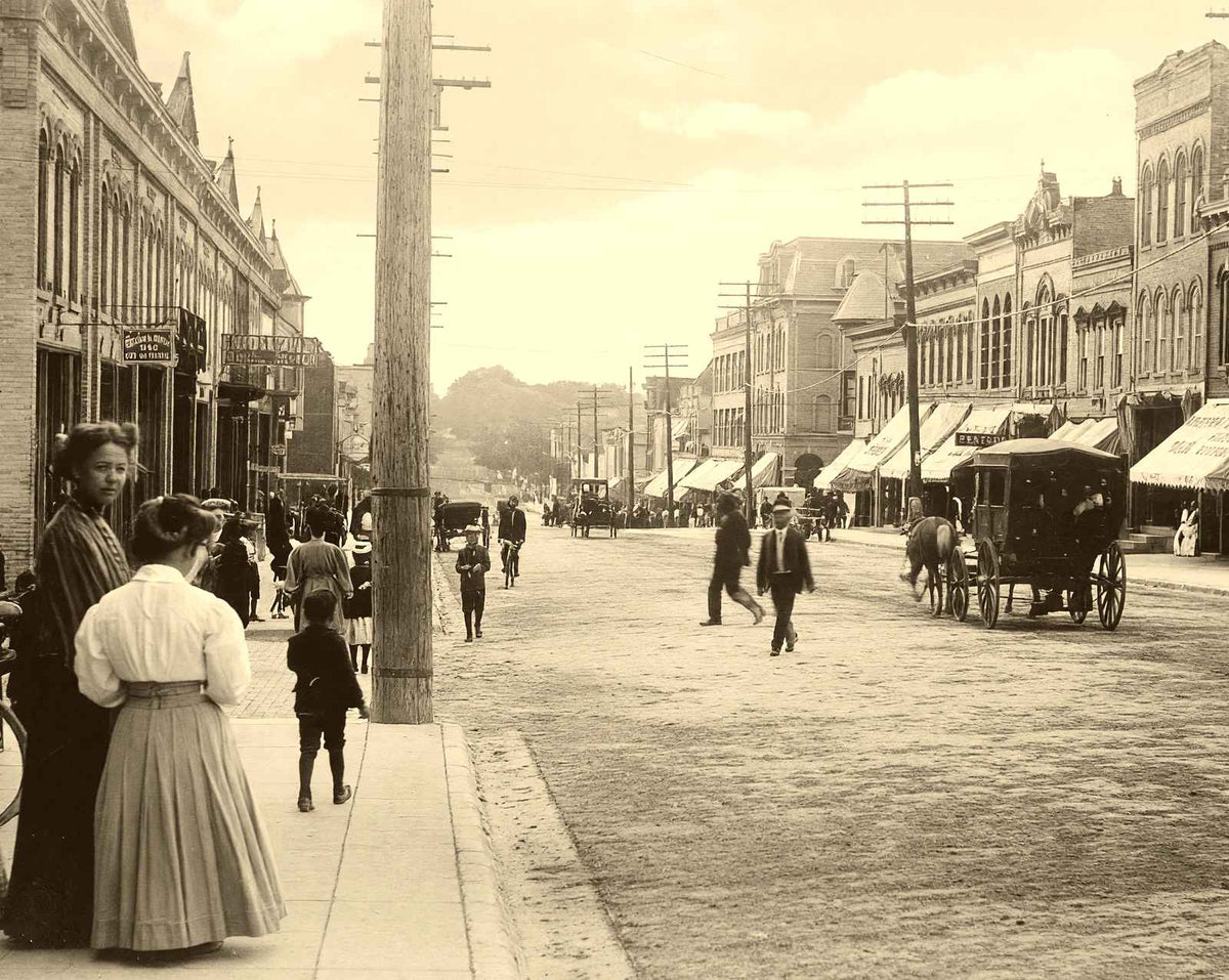 Main Street Looking West, Stoughton WI (1907) vintage print