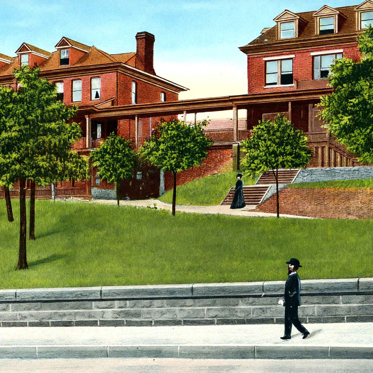 Hospital & Nurses Home, Altoona, PA in 1906 vintage print