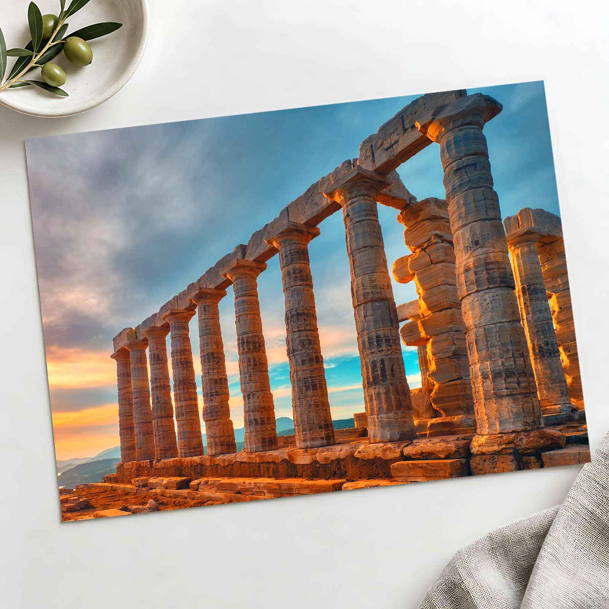 Ruins at Mediterranean Sea Photo Print Wall Decor