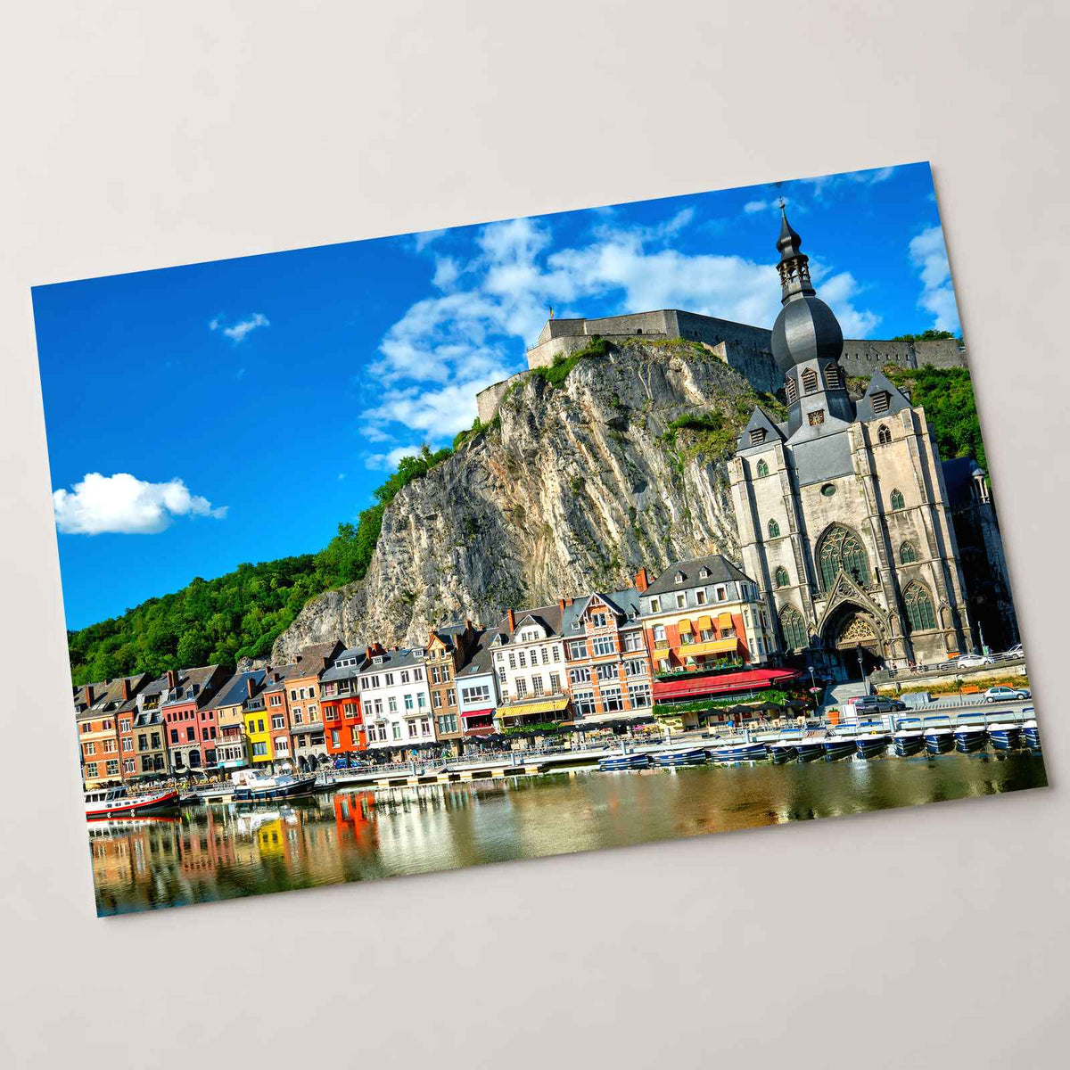Church and Town by Sea Photo Print Wall Decor