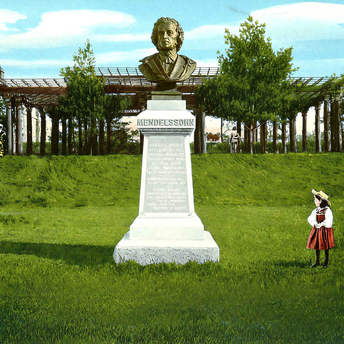 Branch Brook Park, Mendelssohn Statue, Newark vintage print