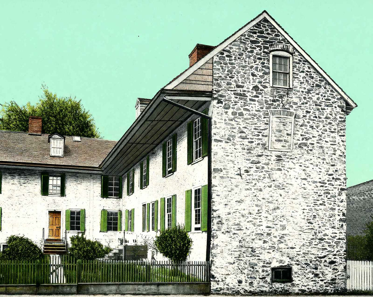 Old Revolutionary Barracks, Trenton, NJ vintage print