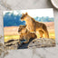Two Lionesses in Savanna Photo Print Wall Decor