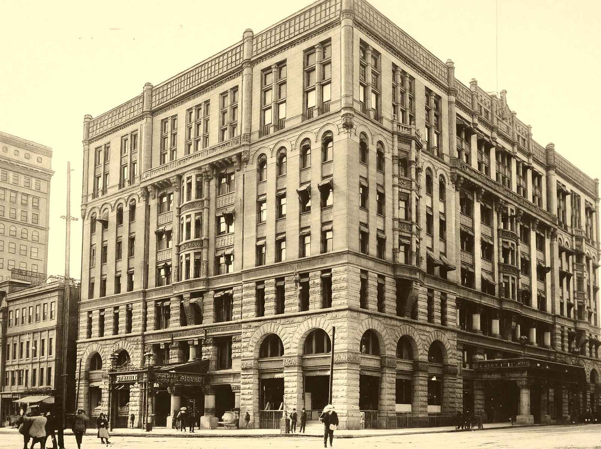 Pfister Hotel, Milwaukee WI in 1905 vintage print