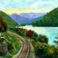 Indian Bluff, French Broad River, Asheville painting