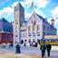 Post Office, Newark, NJ in 1905 art print