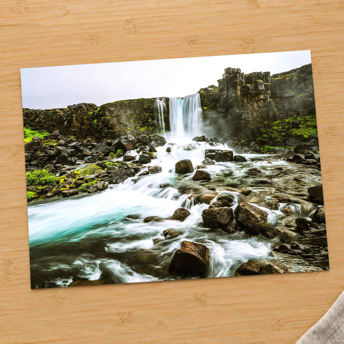 Oxararfoss Waterfall in Iceland Photo Print Wall Decor