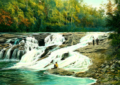 Green River Falls, Hendersonville, NC in 1907 art print