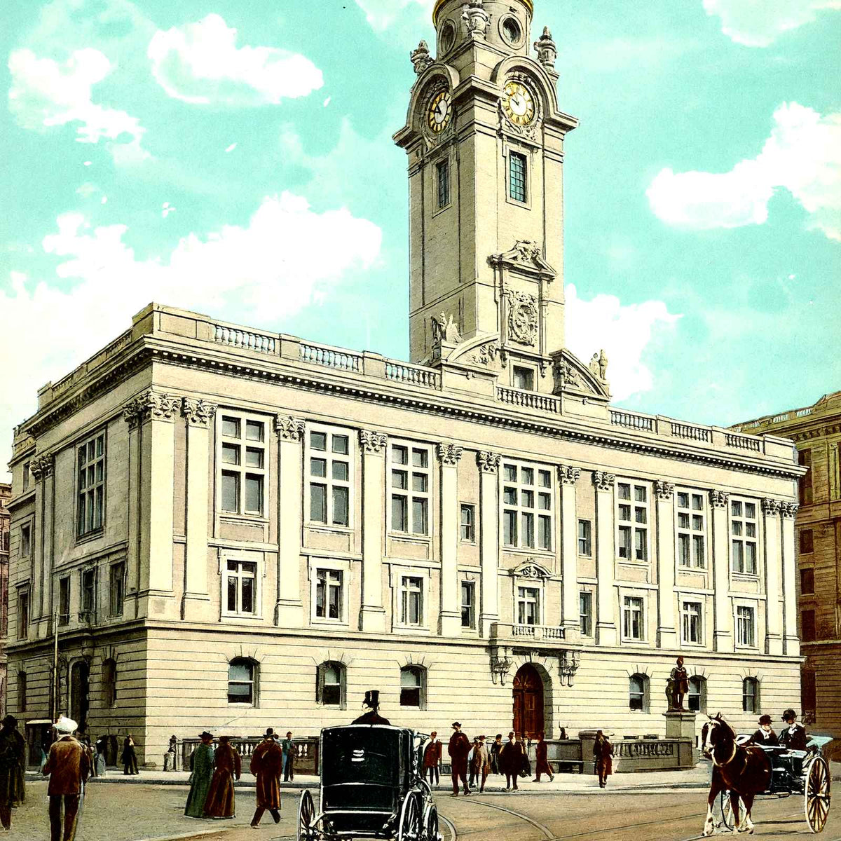 City Hall, Paterson, NJ in 1905 vintage print