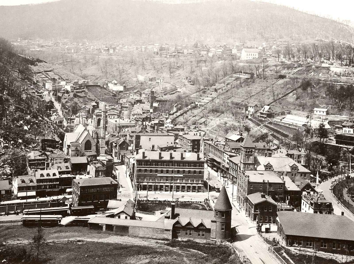 Mauch Chunk, PA from Bear Mountain in 1905 vintage print