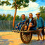 Shanghai Wheelbarrow, China art print