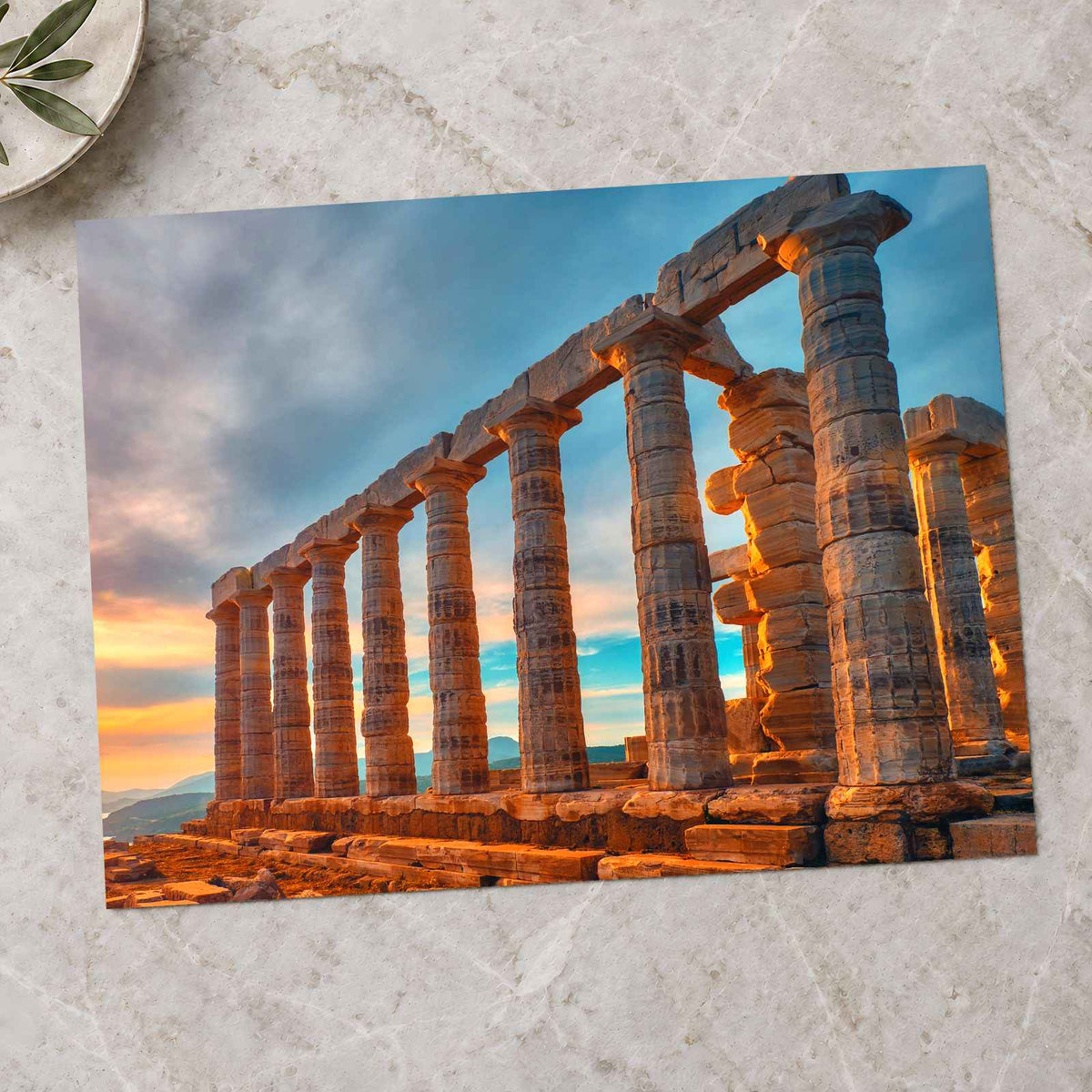 Ruins at Mediterranean Sea Photo Print Wall Decor