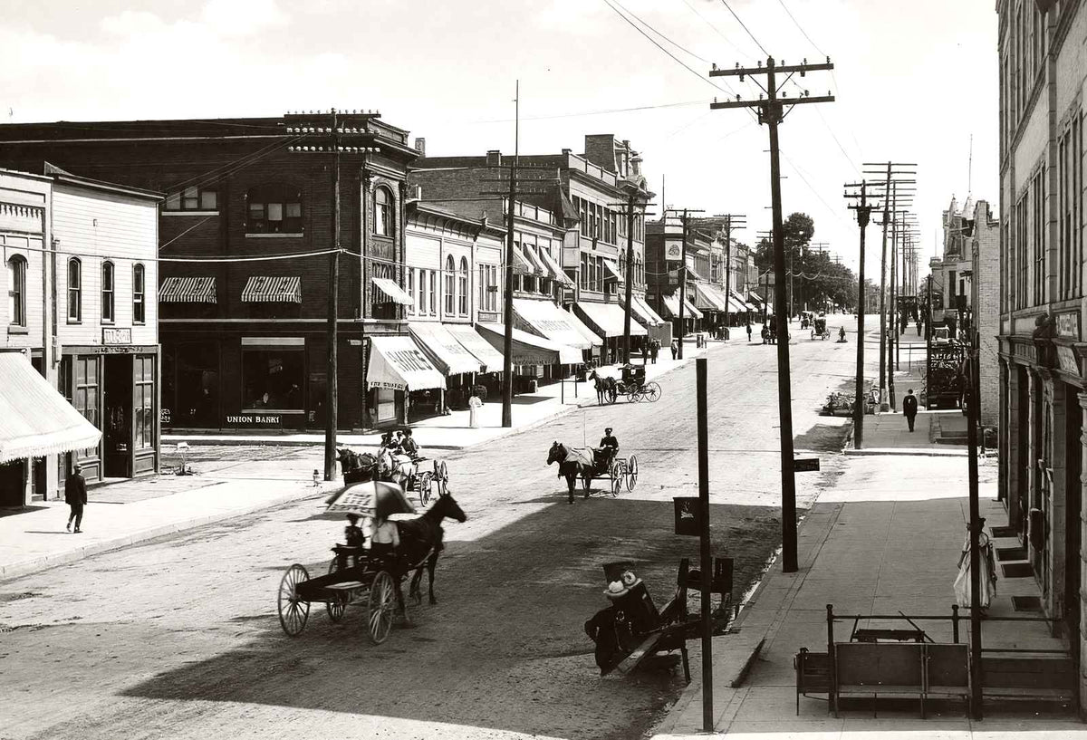 Main Street Looking East, Stoughton WI, WI restored photo print