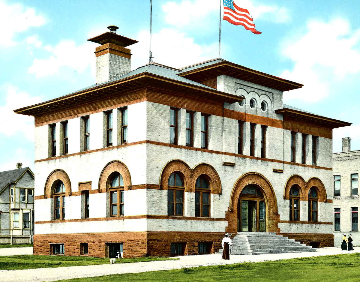 Post Office, Sheboygan, WI in 1907 vintage print