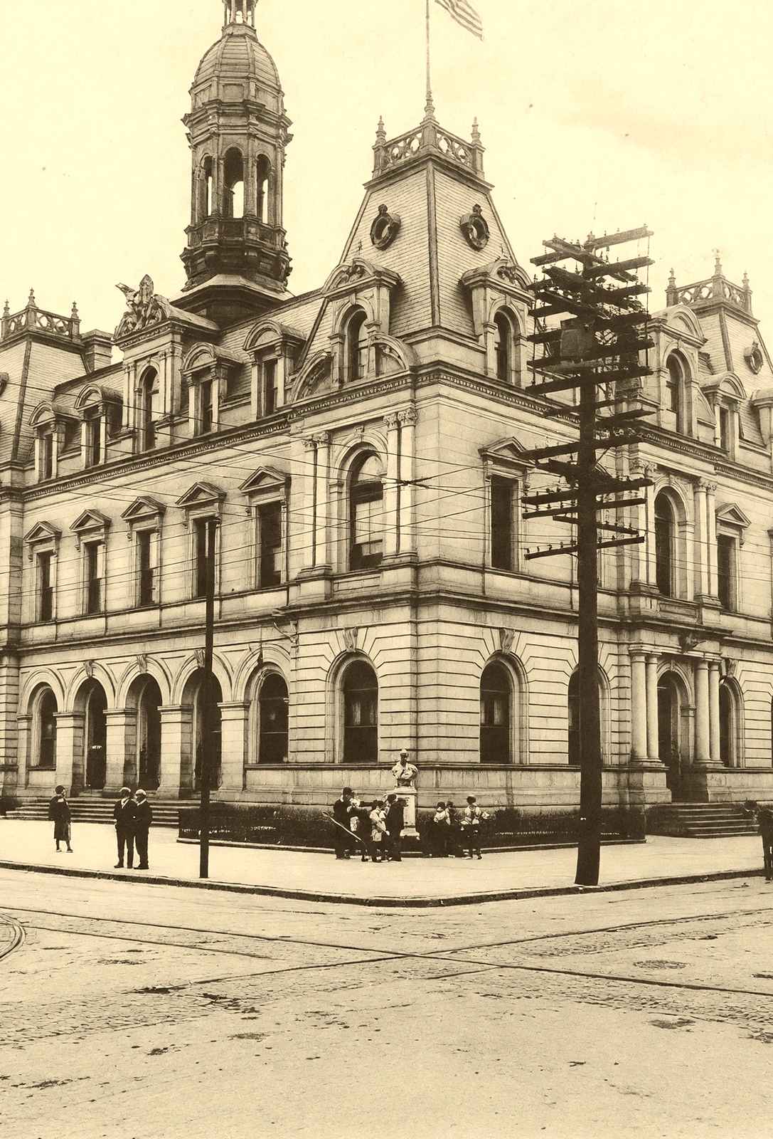 Post Office, Scranton, PA in 1905 vintage photo print