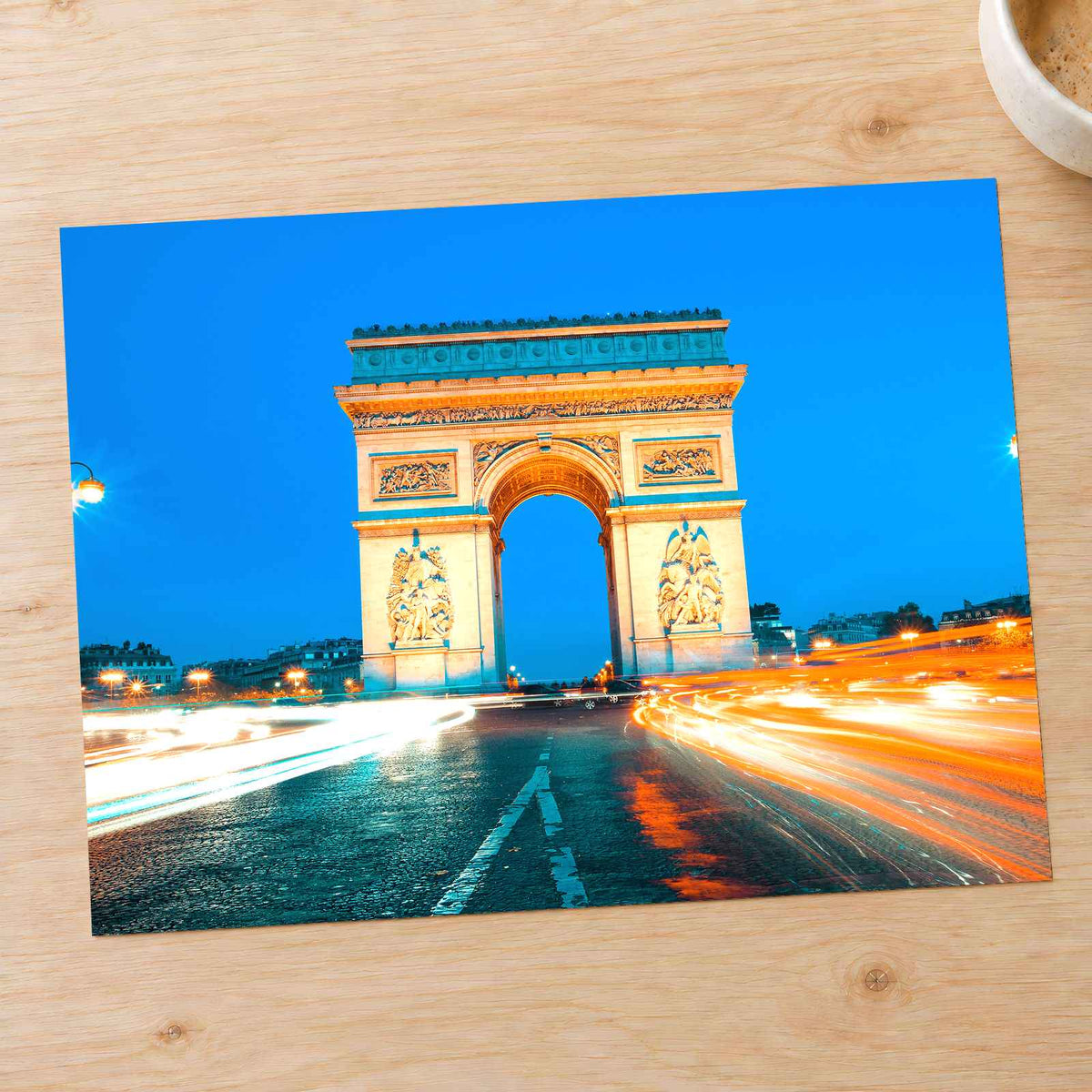 Famous Arc De Triomphe by Night, Paris France Photo Print Wall Decor