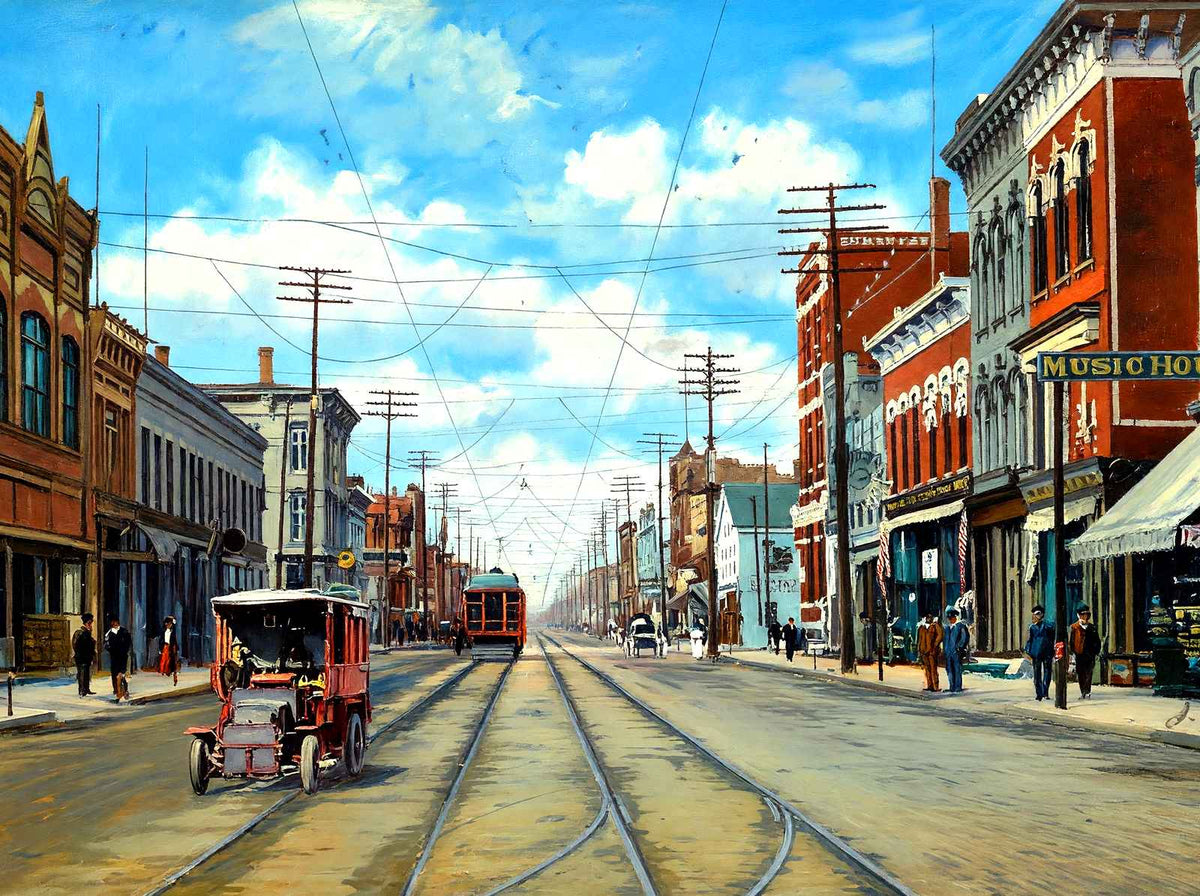 Main Street, Sheboygan, WI in 1907 art print