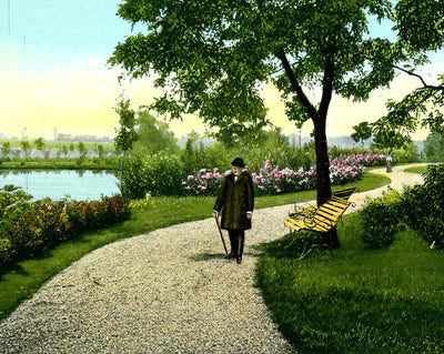 Long Park, Lancaster, PA in 1907 vintage print