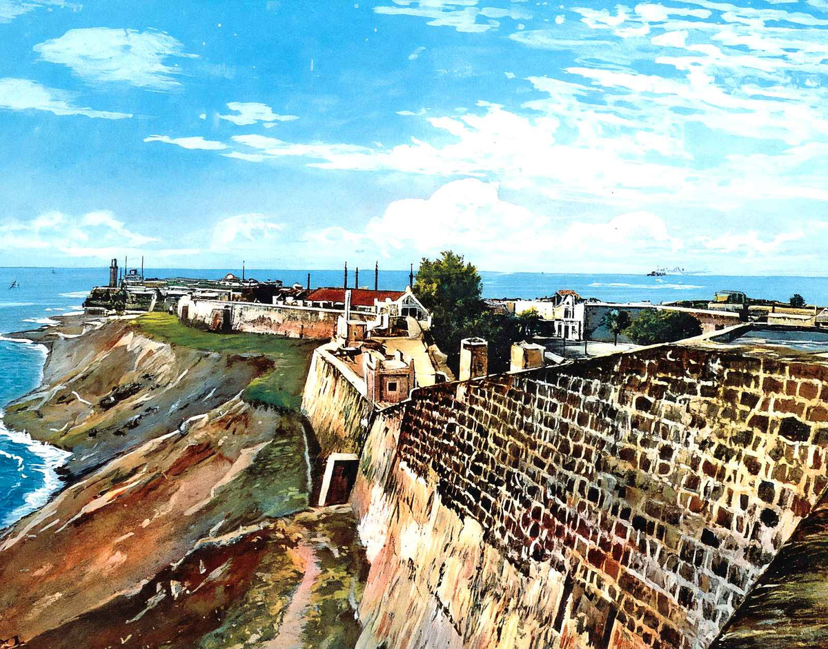 Morro Castle, Havana, Cuba in 1913 vintage print