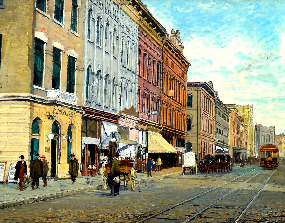 Washington St Looking East, New Castle, PA art print