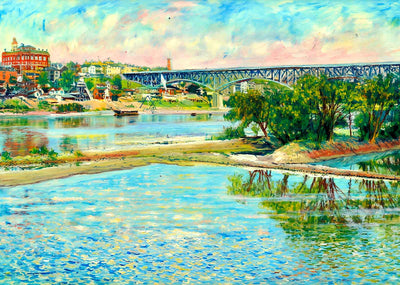 Tennessee River Bridge & Court House, TN 1907 art print